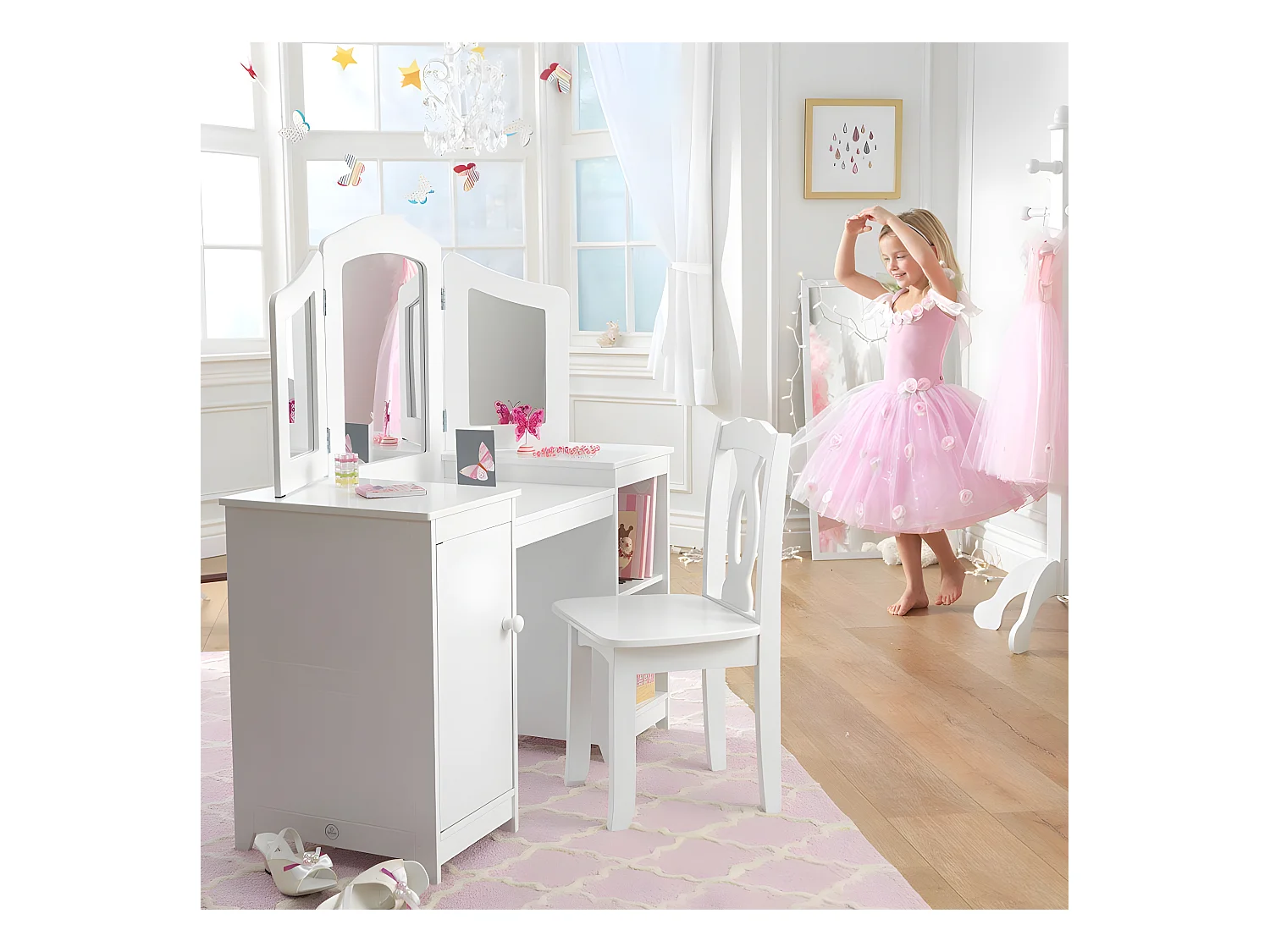 Tocador de madera grande para niños