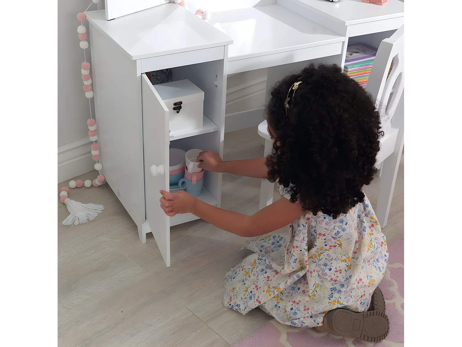 Tocador de madera grande para niños