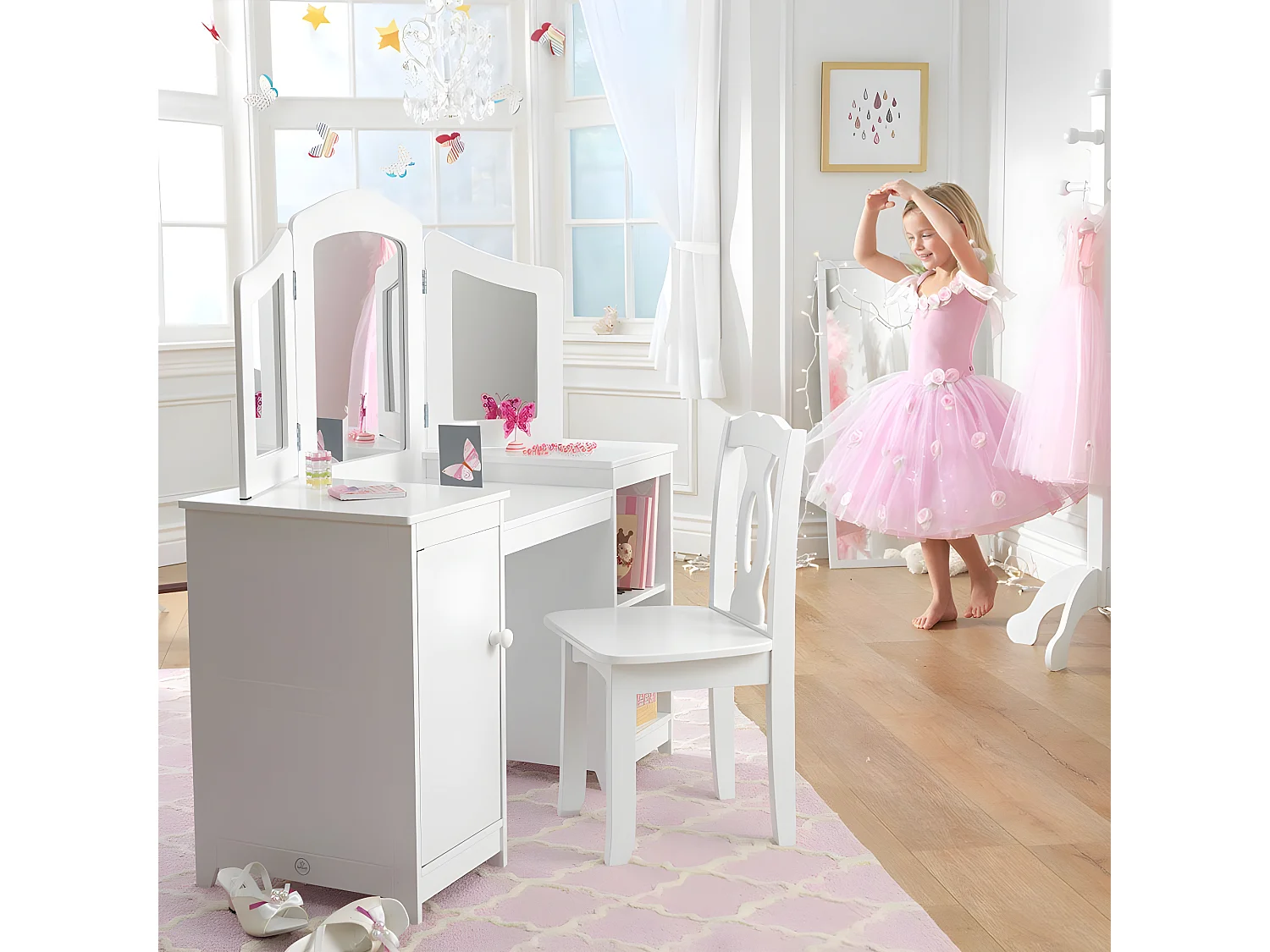 Tocador de madera grande para niños