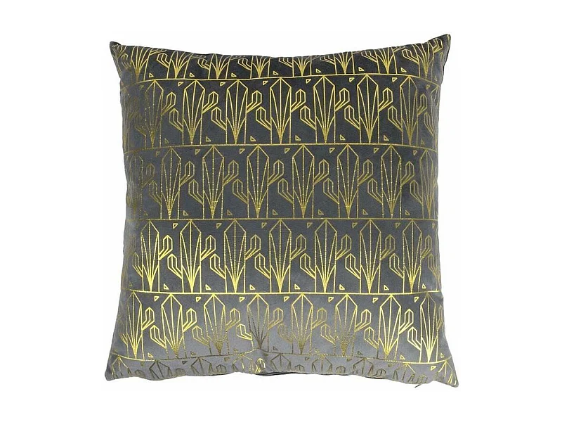 Cuscino in velluto stampato oro sfoderabile 40 cm Grigio
