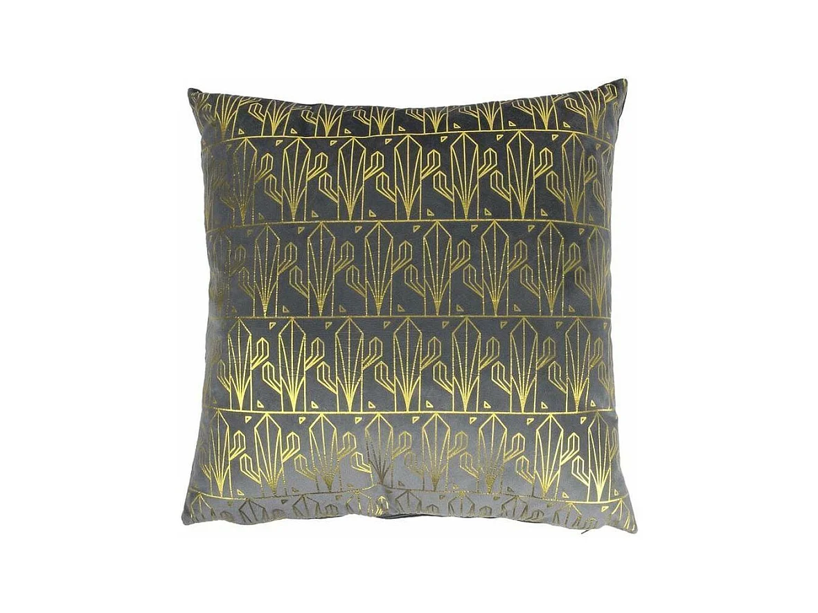 Cuscino in velluto stampato oro sfoderabile 40 cm Grigio