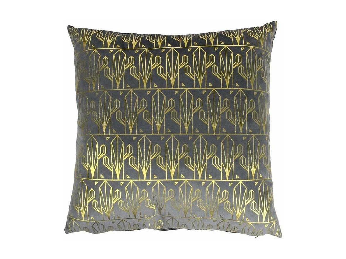 Cuscino in velluto stampato oro sfoderabile 40 cm Grigio