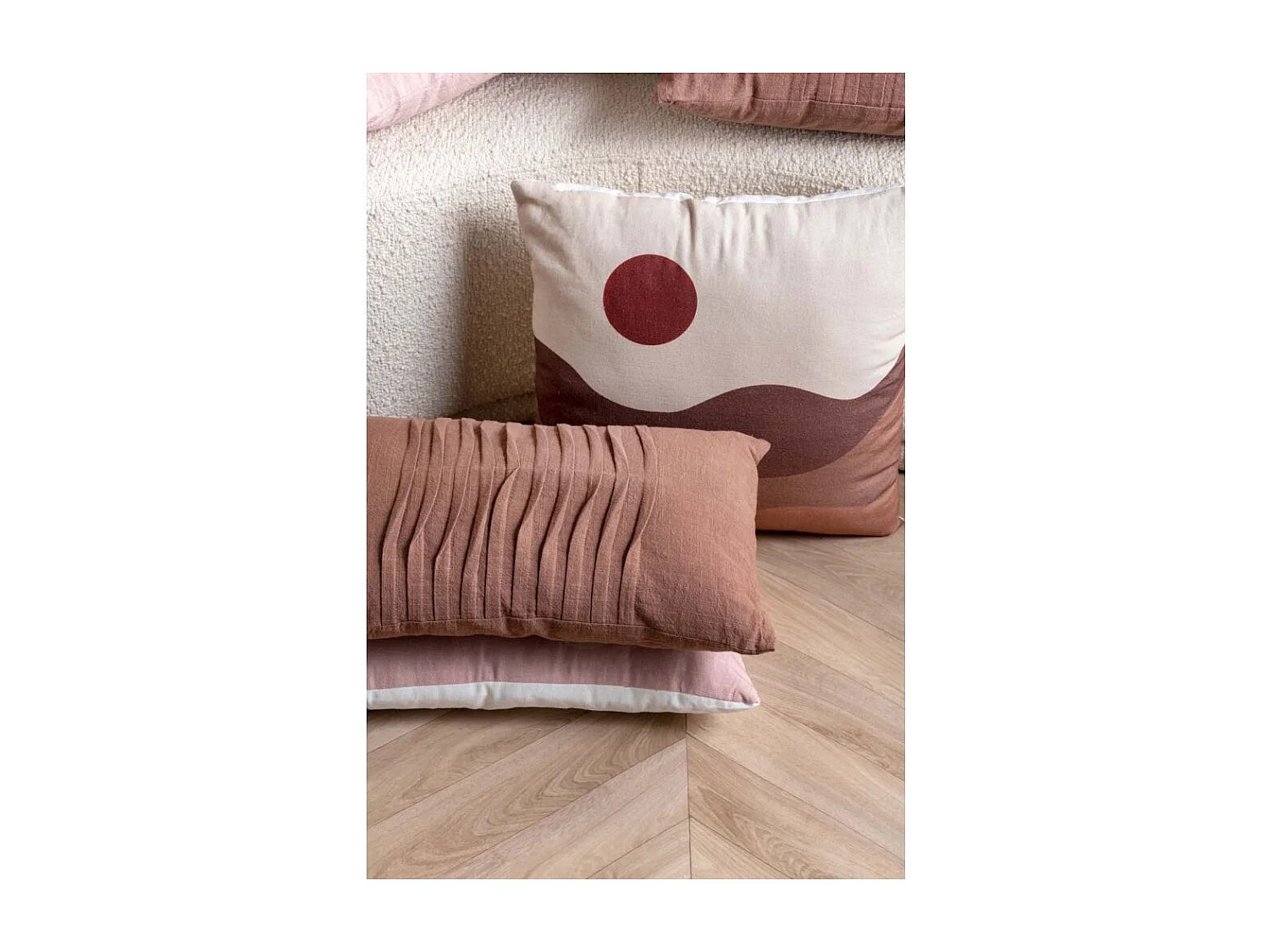 Coussin en coton 45 x 45 cm Sunset Sable