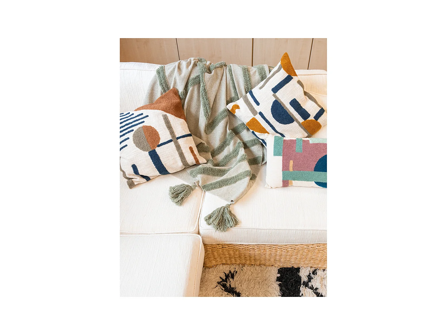 Rechteckiges Baumwollkissen