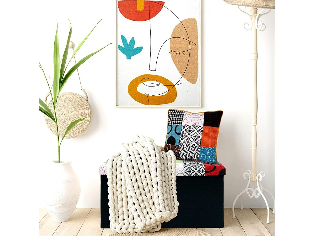 Patchwork-Kissen aus Stoff mit abnehmbarem Bezug 40x40 cm (Satz von 2)