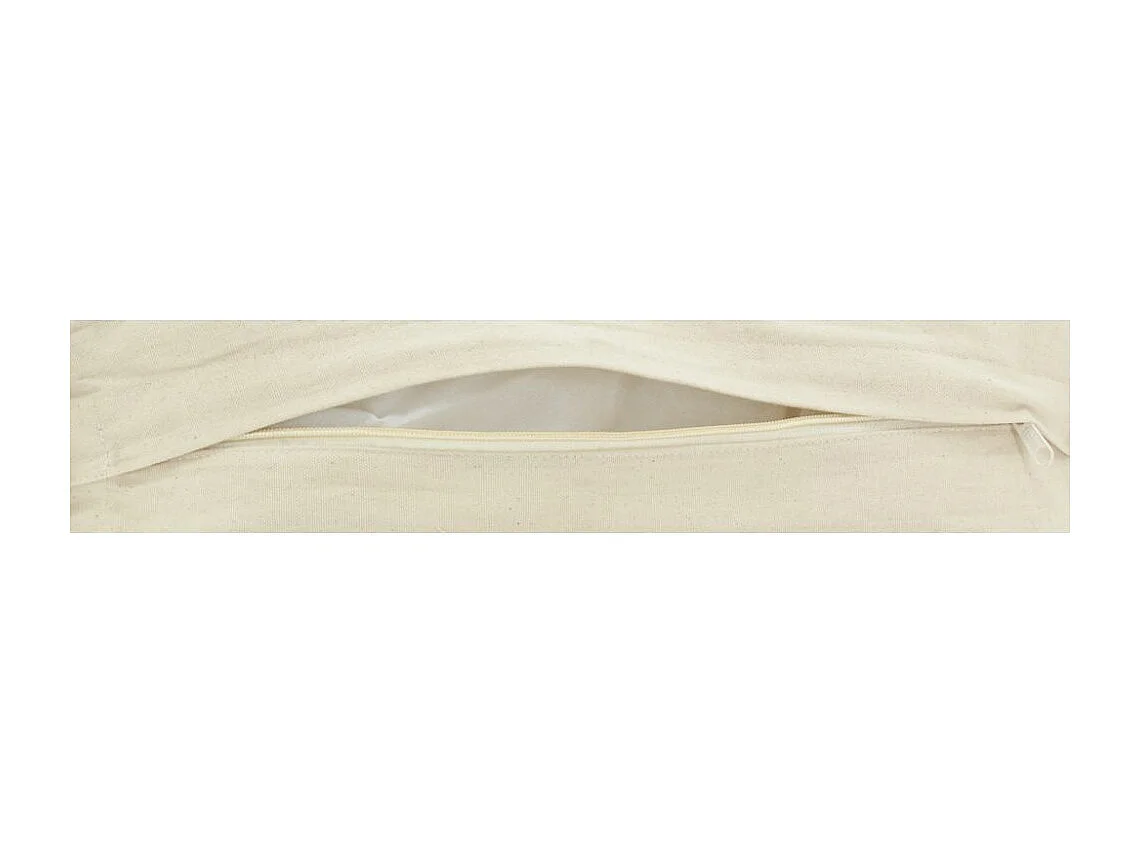 Coussin en jute et coton brodé