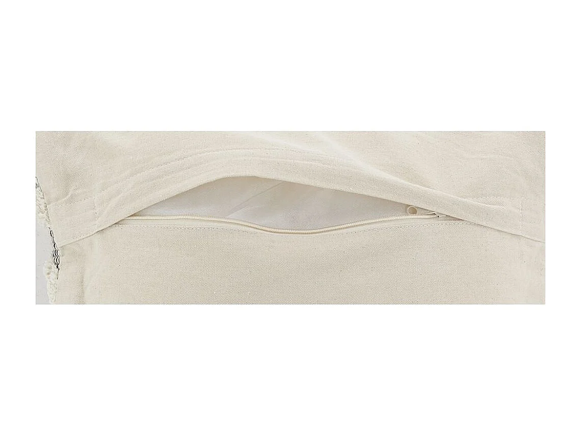 Coussin en coton écru et beige Losanges