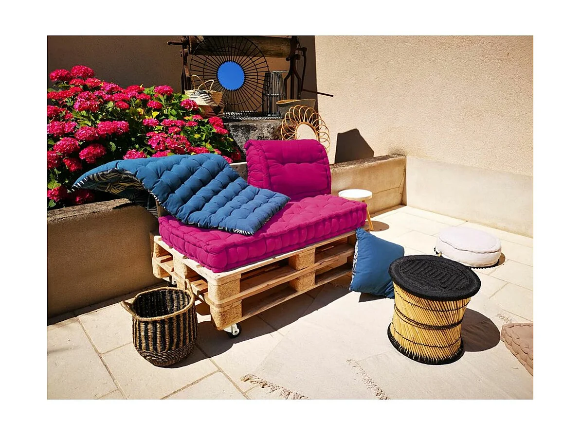 Coussin cale-rein en coton coloré