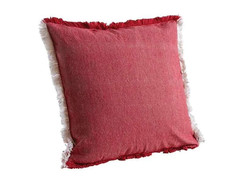 Coussin en coton avec franges
