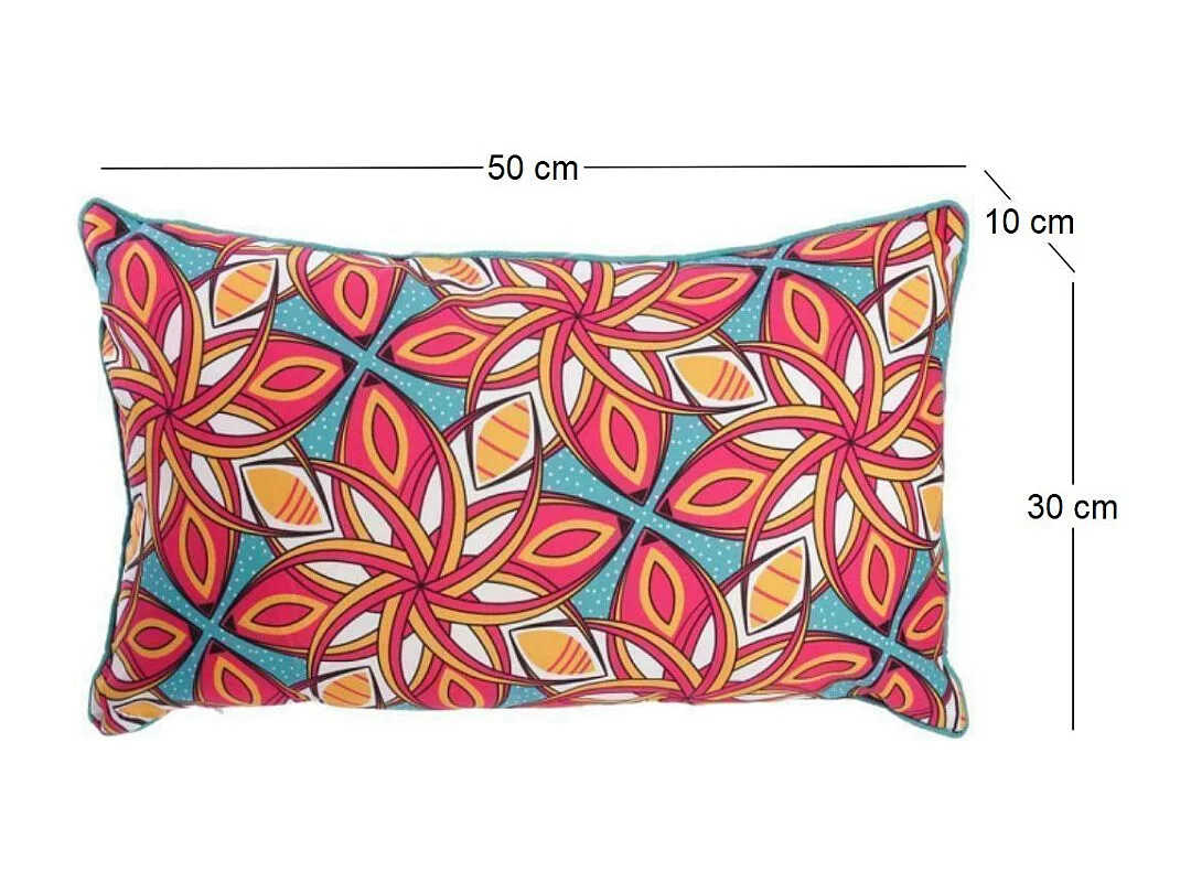 Coussin imprimé 30x50 cm Wax Wax rose