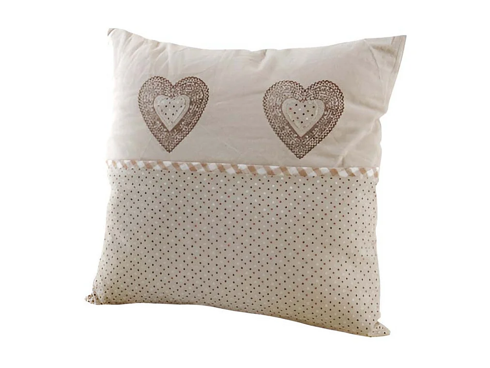 Cuscini a cuore quadrati in cotone e lino (set di 2)