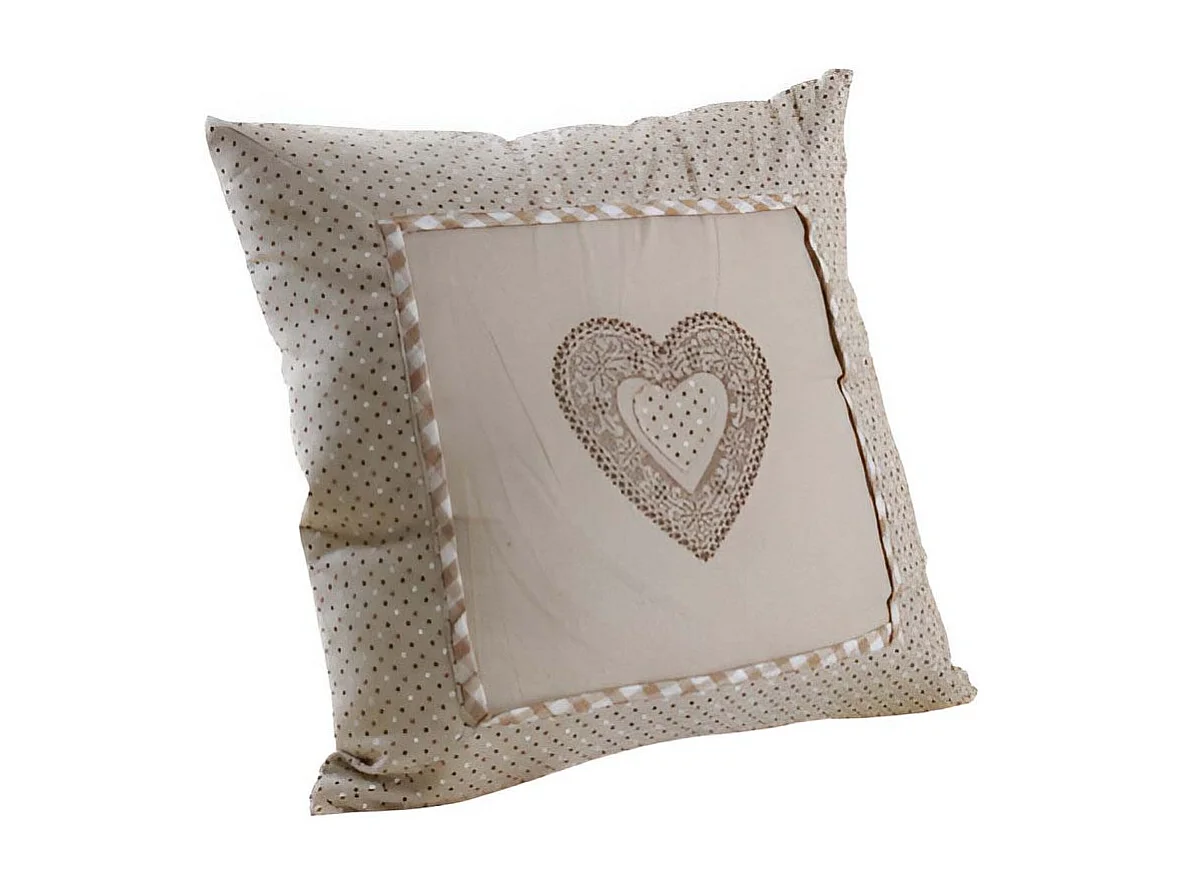 Cuscini a cuore quadrati in cotone e lino (set di 2)