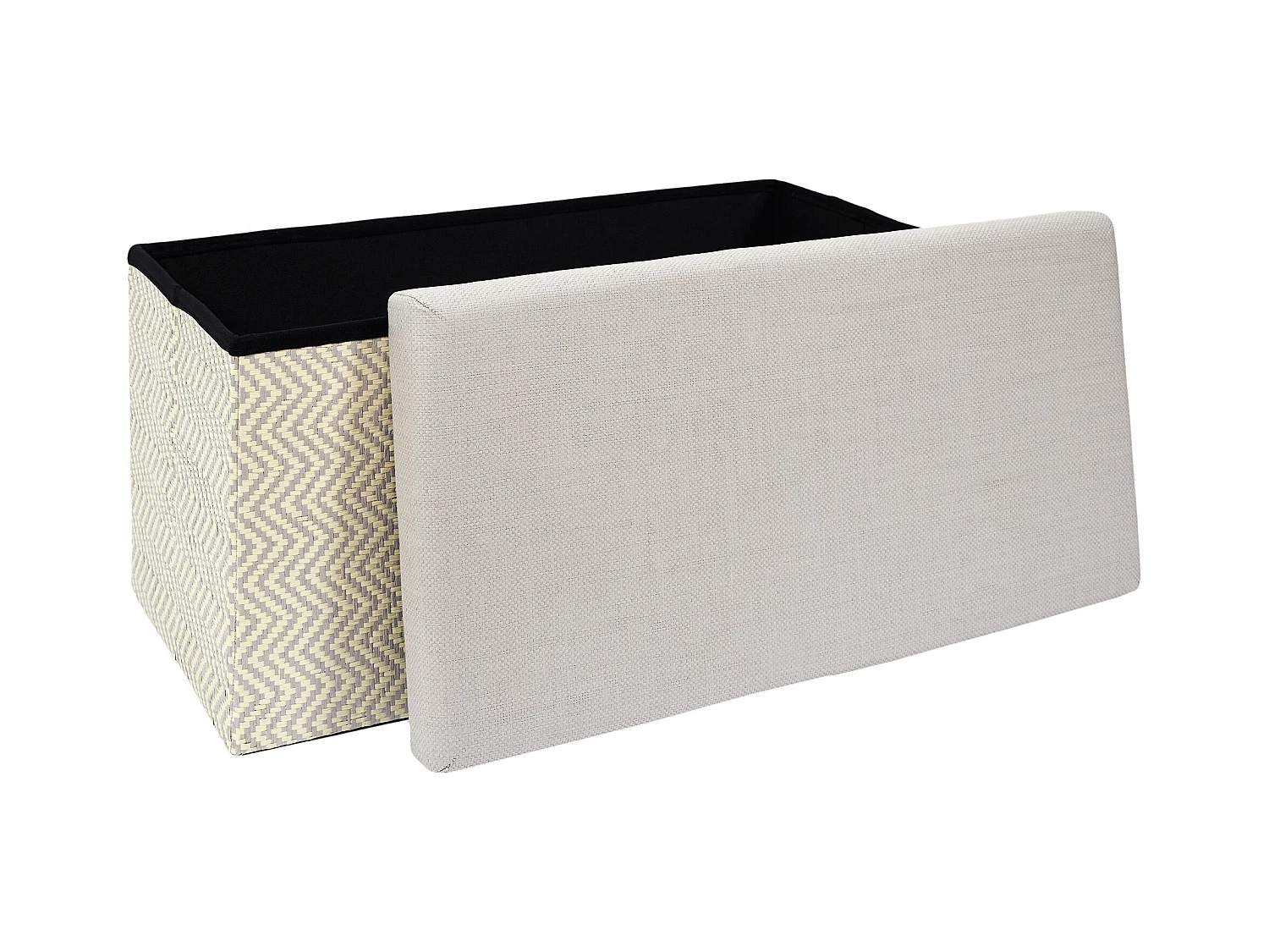 Coffre Banc Pliable Tresse Gris Gris