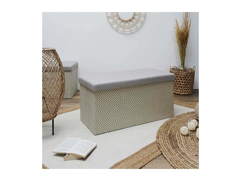 Coffre Banc Pliable Tresse Gris Gris