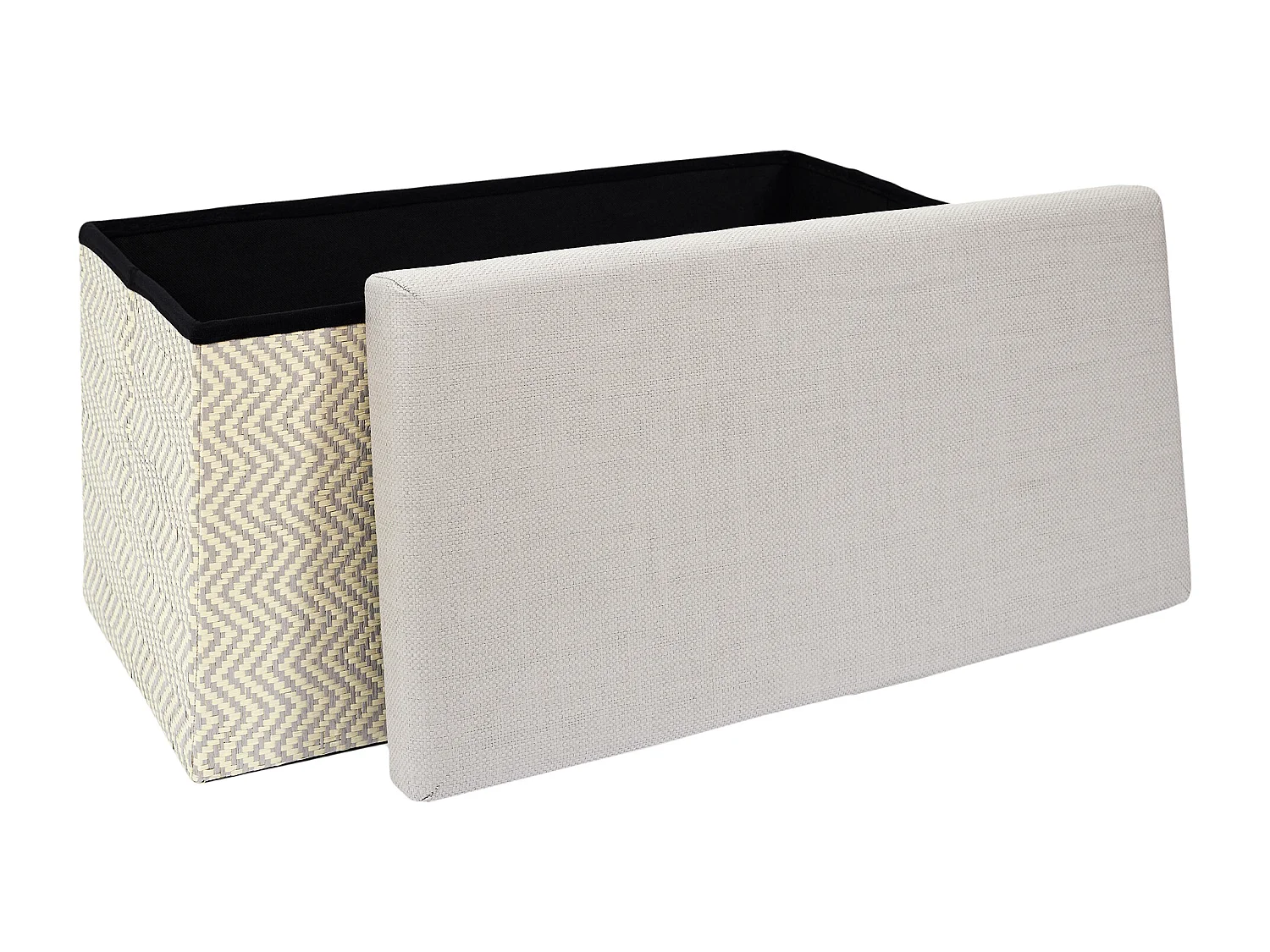 Coffre Banc Pliable Tresse Gris Gris