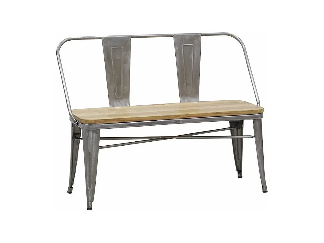 Banc industriel en acier brossé