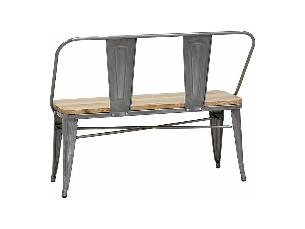 Banc industriel en acier brossé