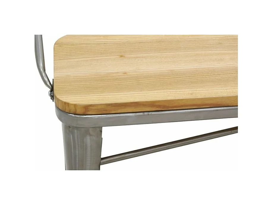 Banc industriel en acier brossé