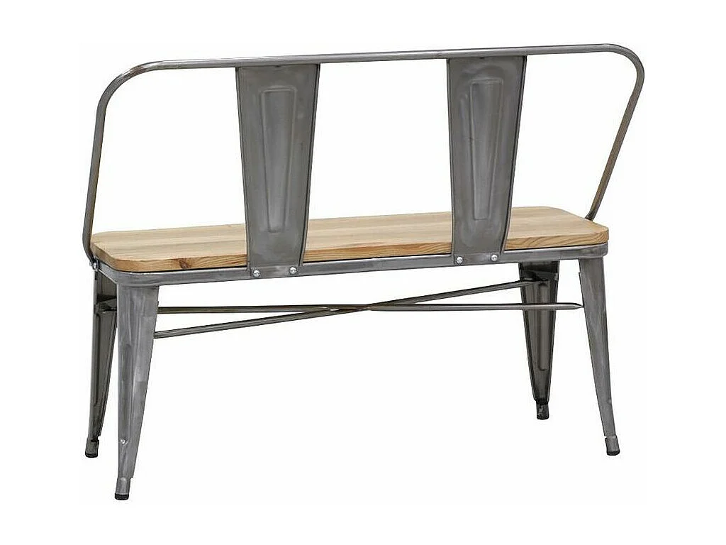 Banc industriel en acier brossé