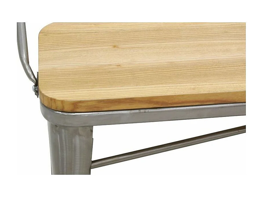 Banc industriel en acier brossé