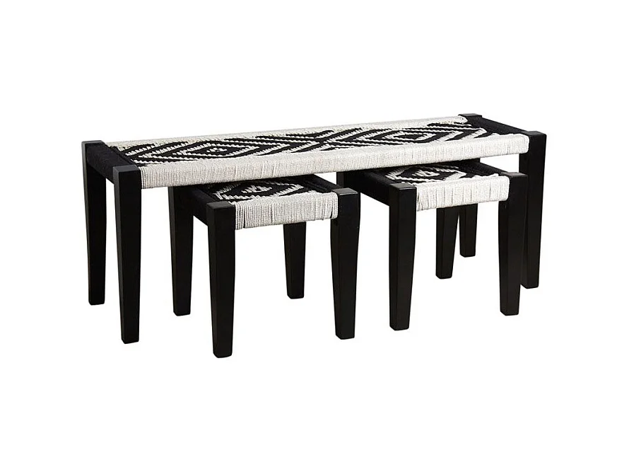 Ensemble berbère banc et tabourets