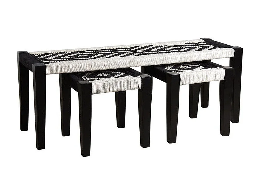 Ensemble berbère banc et tabourets