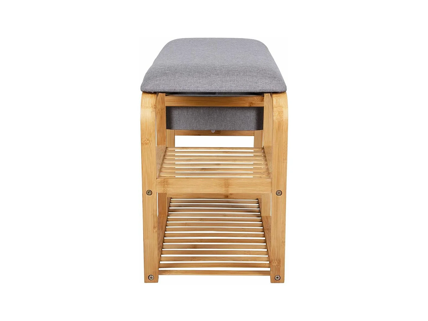 Bambusbank mit Regalen und Aufbewahrungskorb Dure