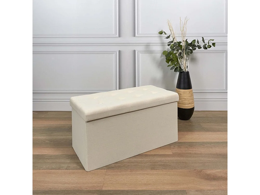 Coffre Banc Pliable Eleonor Beige Beige