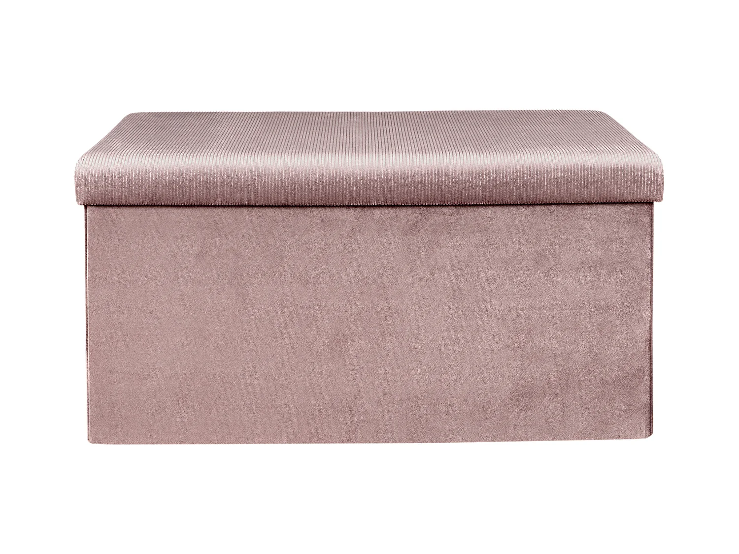 Coffre Banc Pliable Velours Cotele Giulia Rose Rose