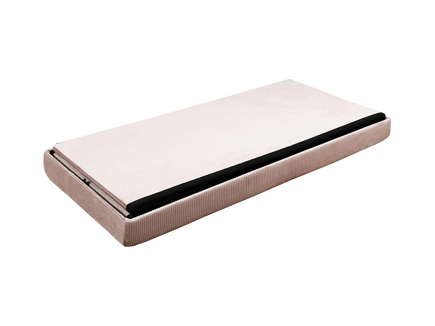 Coffre Banc Pliable Velours Cotele Giulia Rose Rose