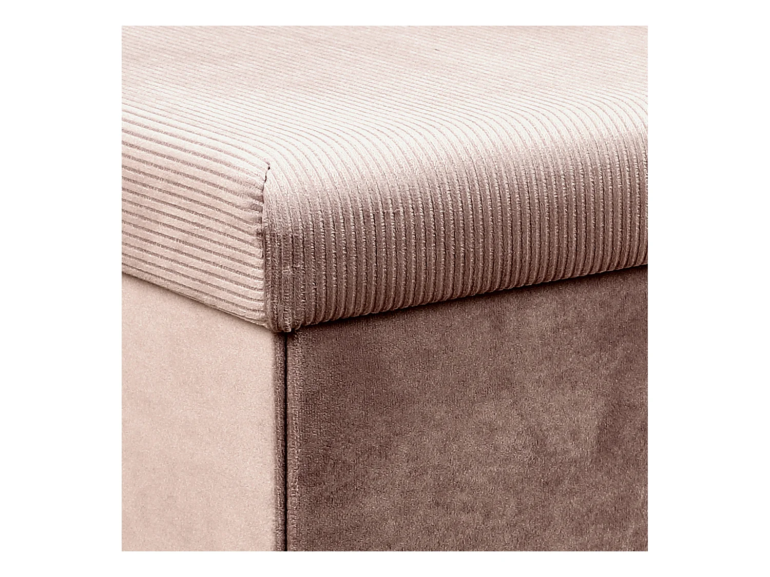 Coffre Banc Pliable Velours Cotele Giulia Rose Rose