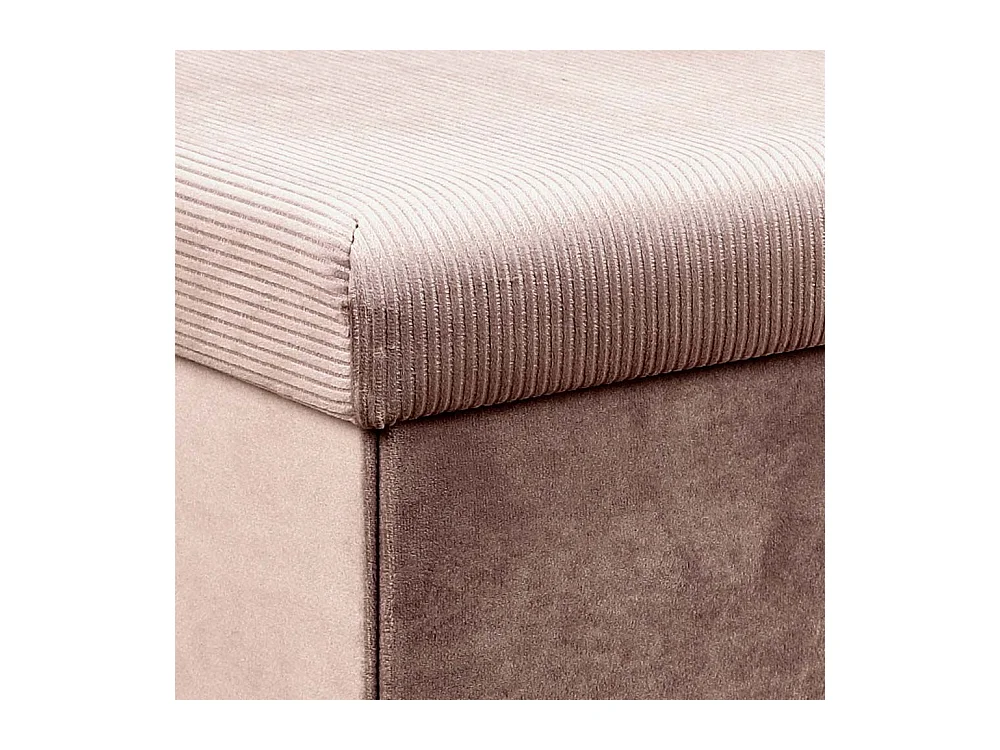 Coffre Banc Pliable Velours Cotele Giulia Rose Rose