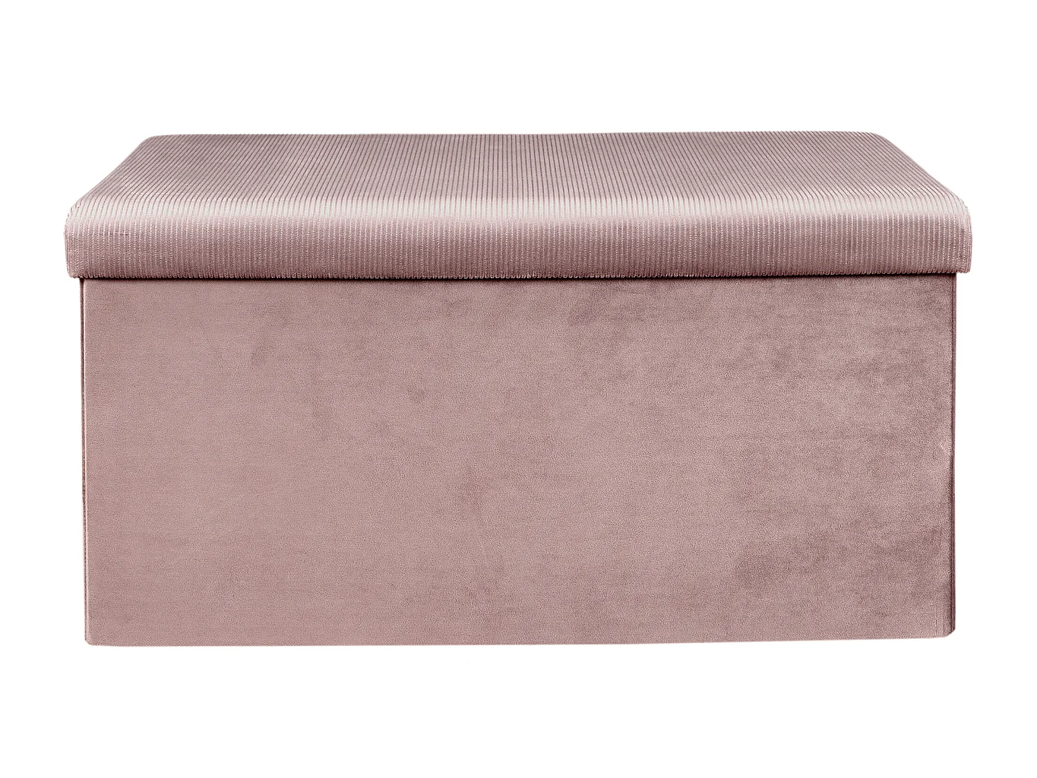 Coffre Banc Pliable Velours Cotele Giulia Rose Rose