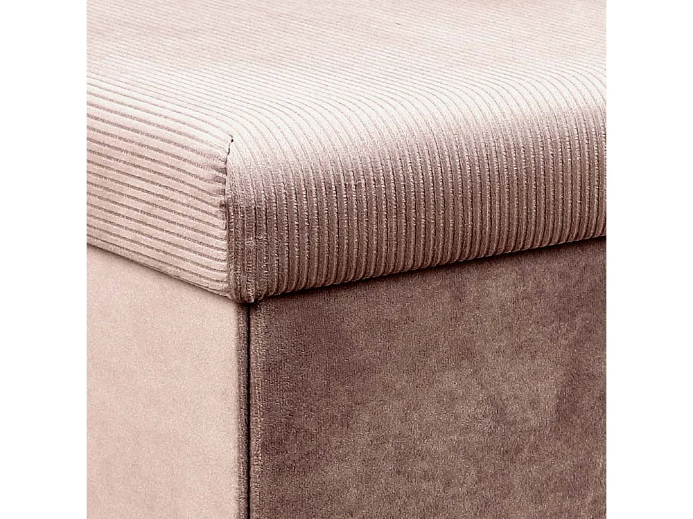 Coffre Banc Pliable Velours Cotele Giulia Rose Rose