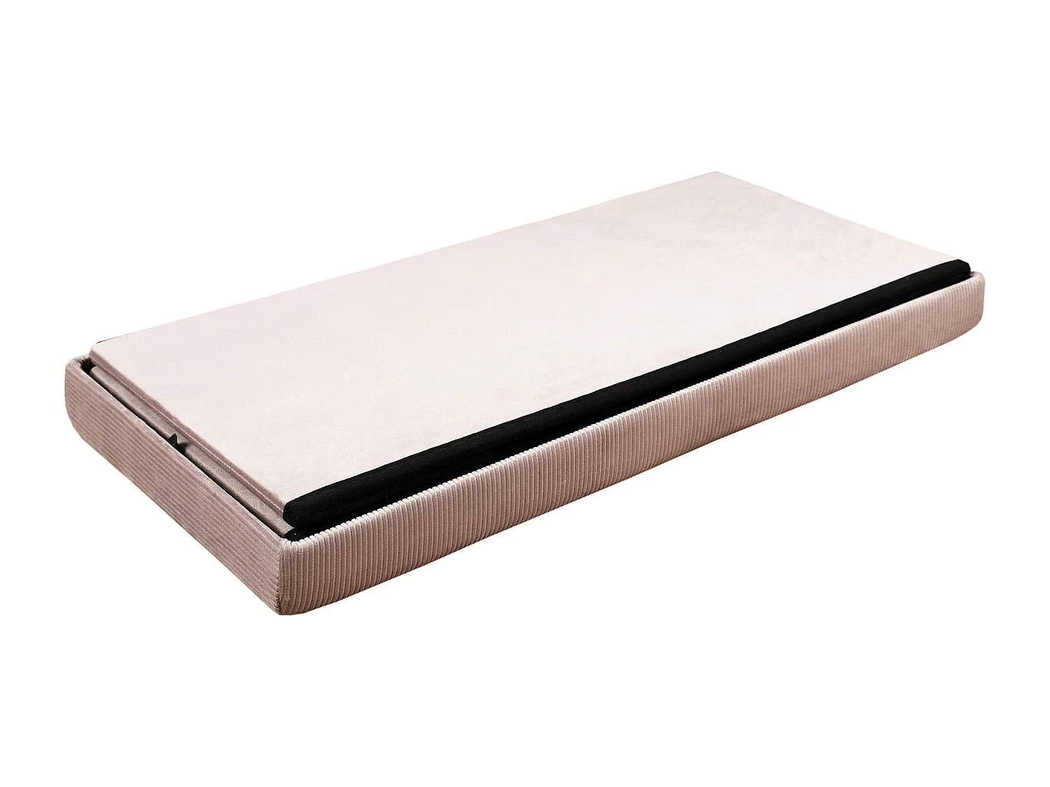 Coffre Banc Pliable Velours Cotele Giulia Rose Rose