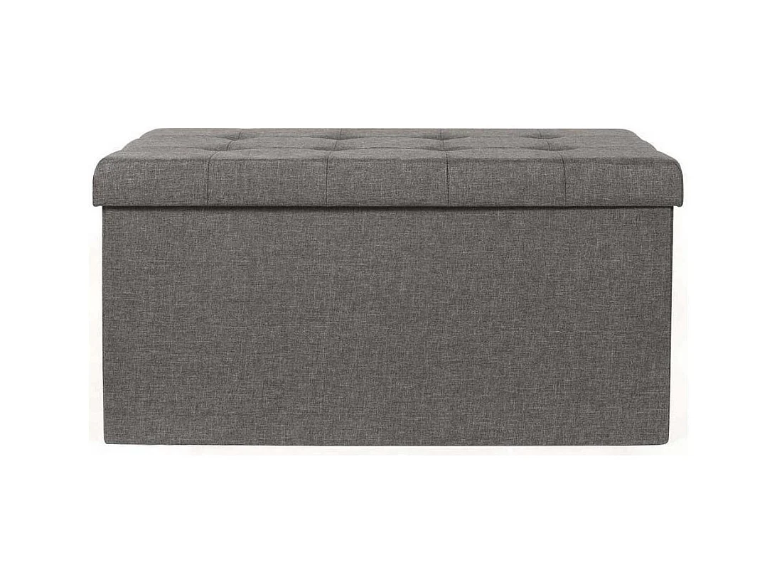 Coffre Banc Pliable Tissu Gris Fonce