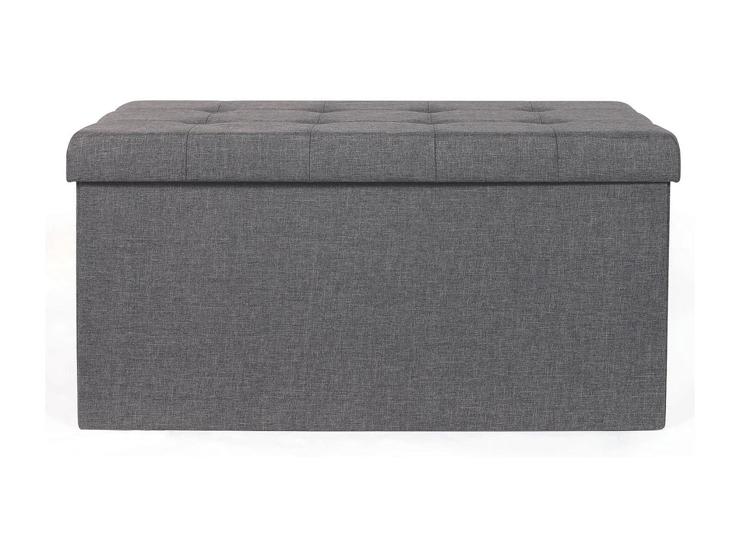 Coffre Banc Pliable Tissu Gris Fonce