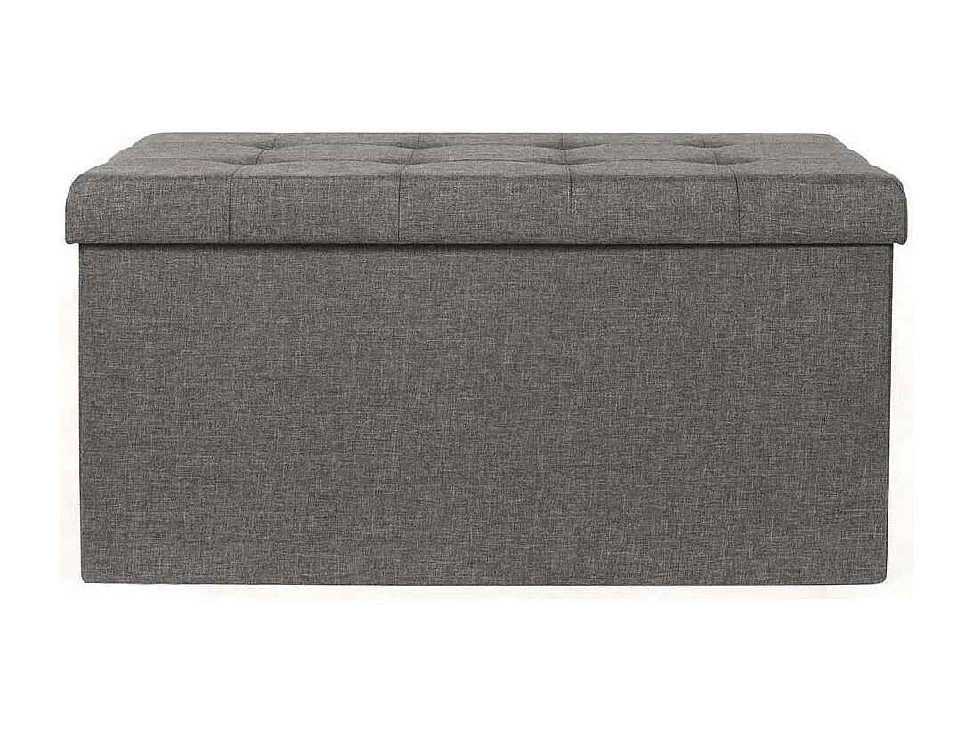Coffre Banc Pliable Tissu Gris Fonce