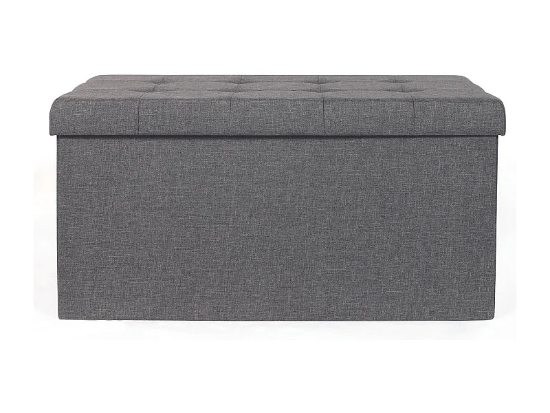 Coffre Banc Pliable Tissu Gris Fonce