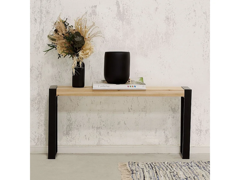 Banc en pin et métal