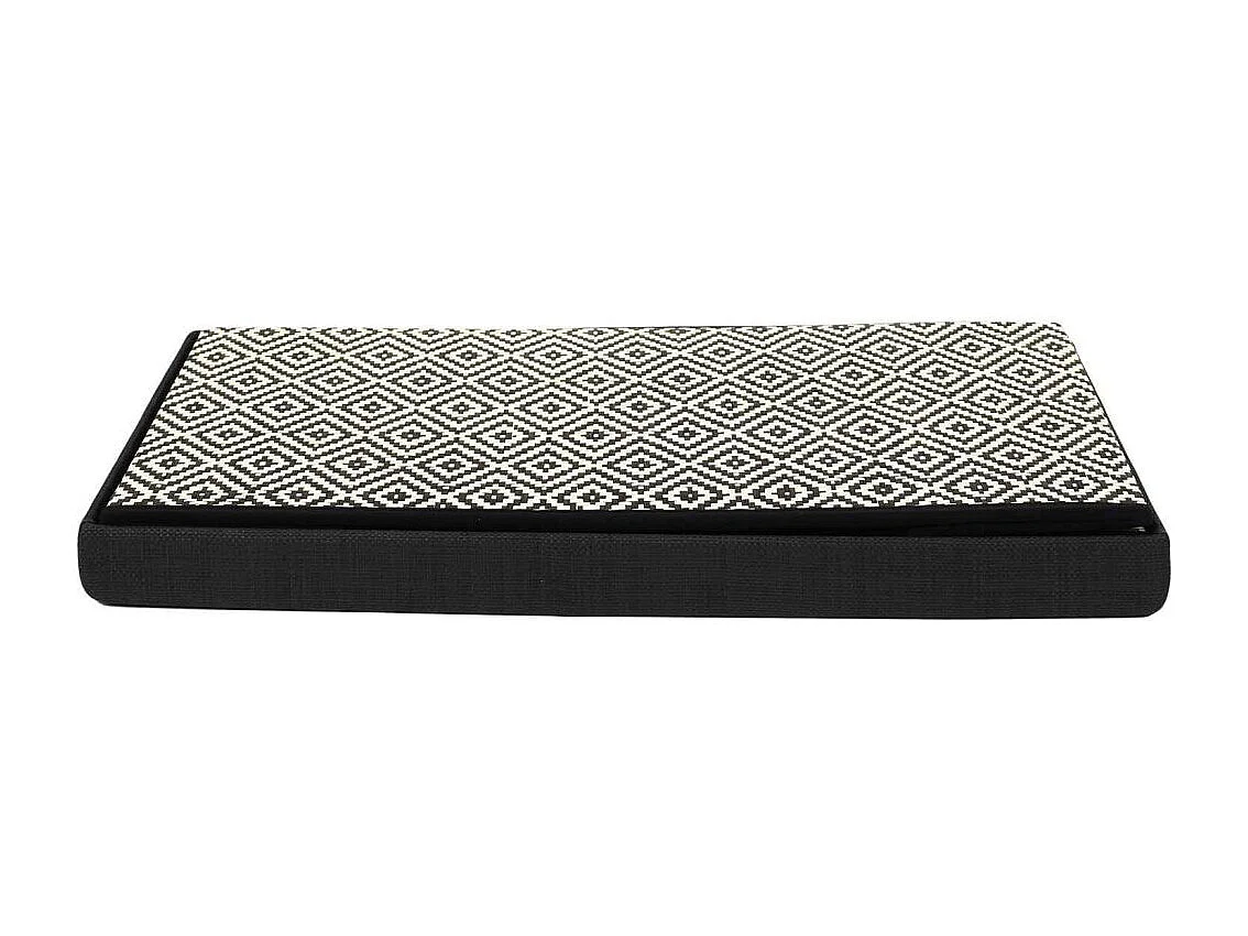 Coffre Banc Pliable Tresse Noir Noir