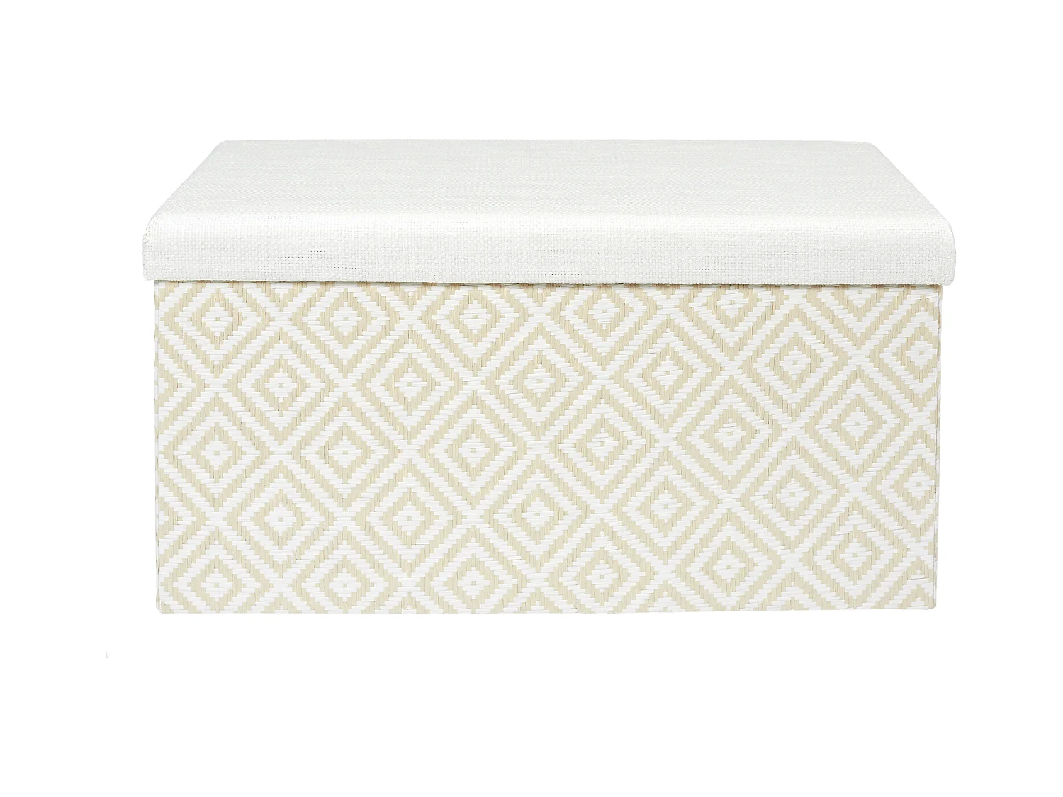 Coffre Banc Pliable Tresse Blanc Blanc, Marron