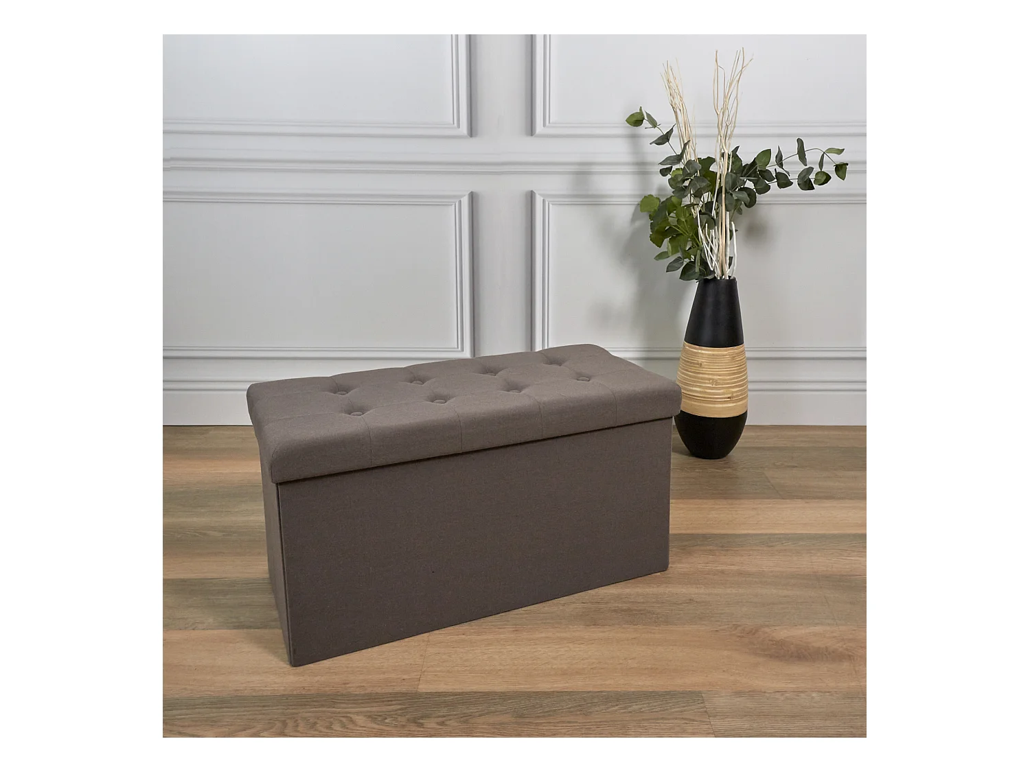 Coffre Banc Pliable Eleonor Gris Gris