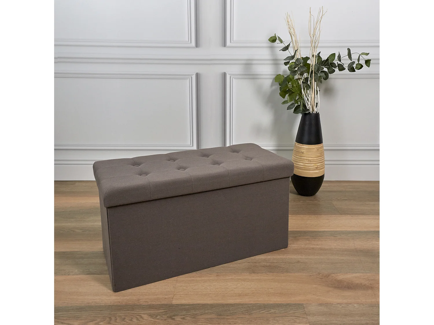 Coffre Banc Pliable Eleonor Gris Gris