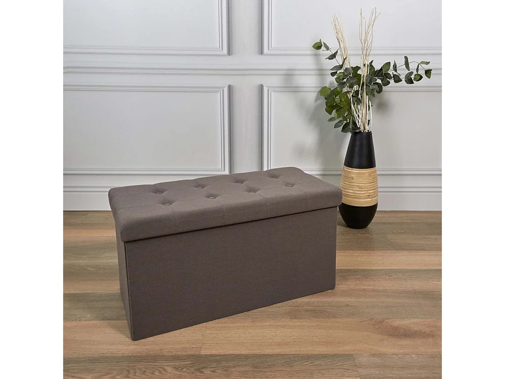 Coffre Banc Pliable Eleonor Gris Gris
