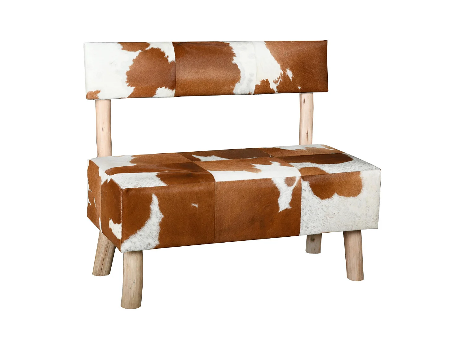 Banc en peau de vache et eucalyptus