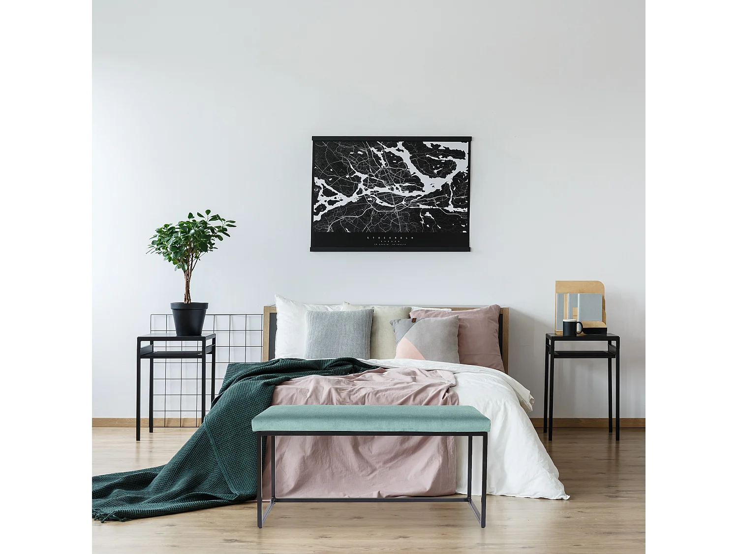 Banc Giulia Bleu Velours Cotele Bleu