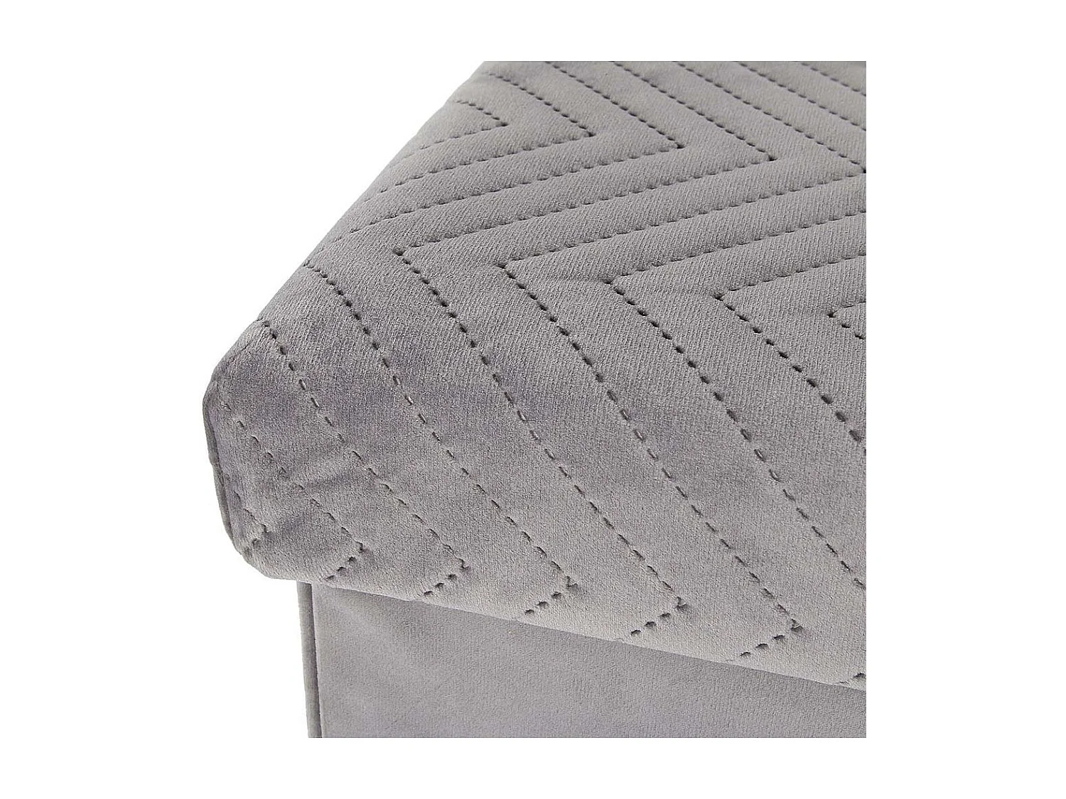 Coffre Banc Pliable Velours A Motif Bleu Bleu