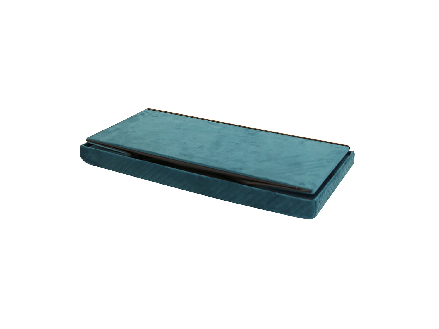 Coffre Banc Pliable Velours A Motif Bleu Bleu