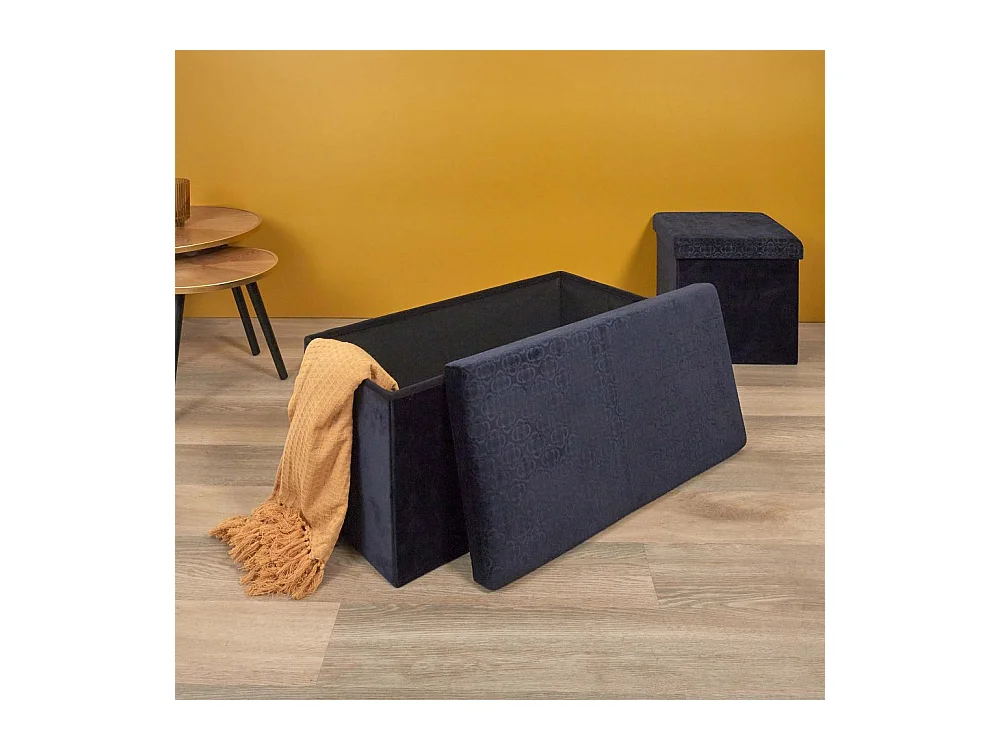 Banc Pliable & Coffre "Rétro" 76cm Bleu Nuit